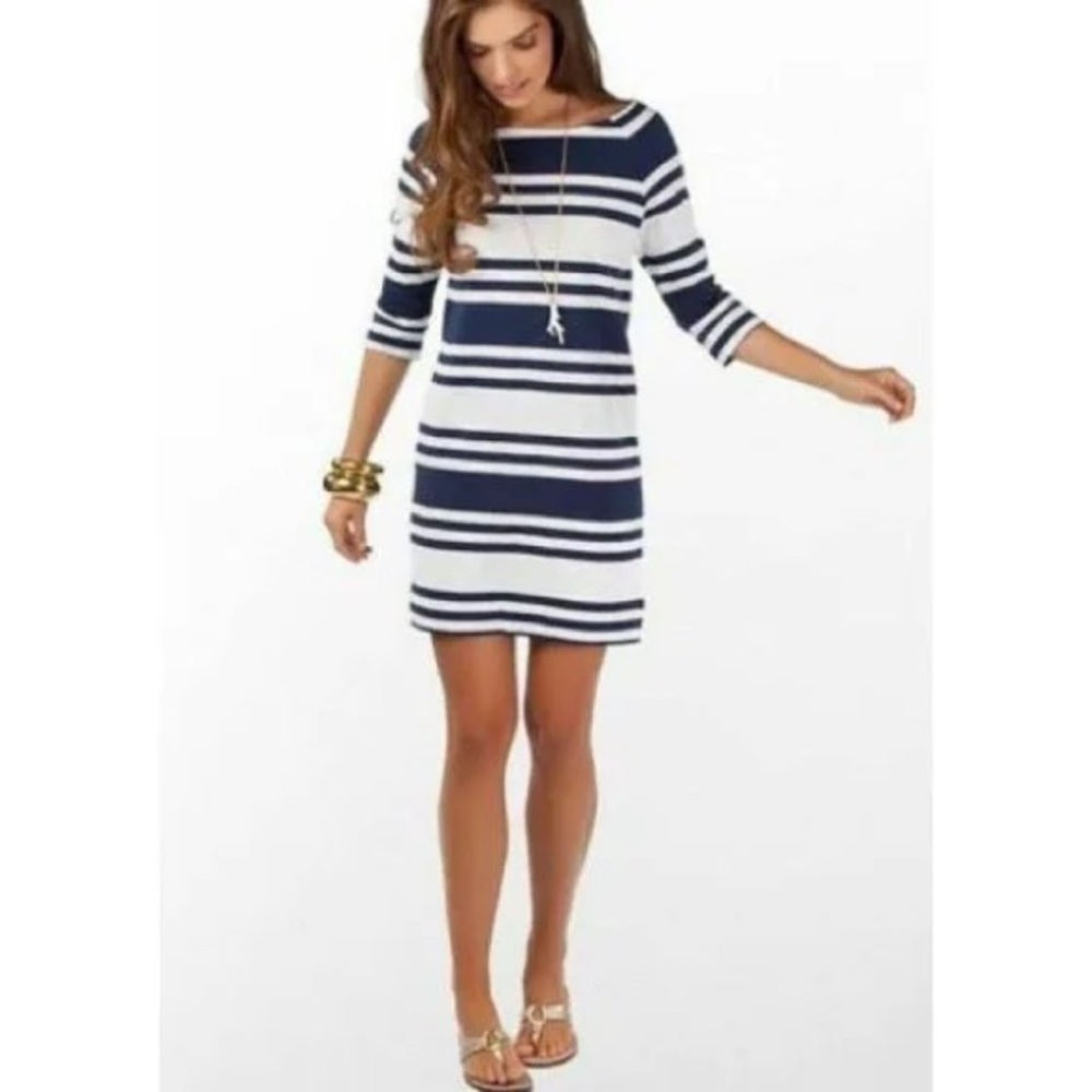 ❗️LAST CHANCE 9/11❗️ Lilly Pulitzer Cassie Navy Blue and White Striped Dress